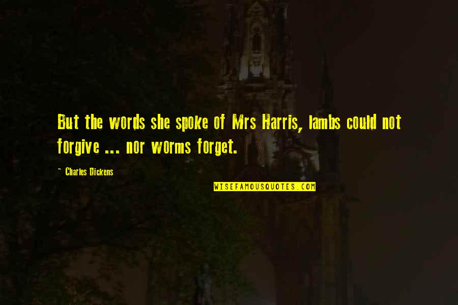 Horsing Around Funny Quotes By Charles Dickens: But the words she spoke of Mrs Harris,