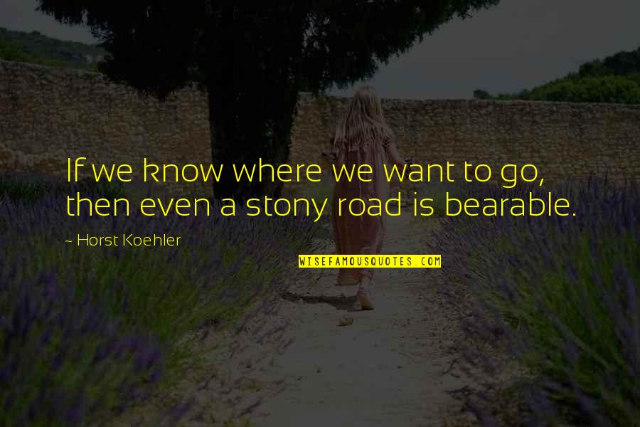 Horst's Quotes By Horst Koehler: If we know where we want to go,