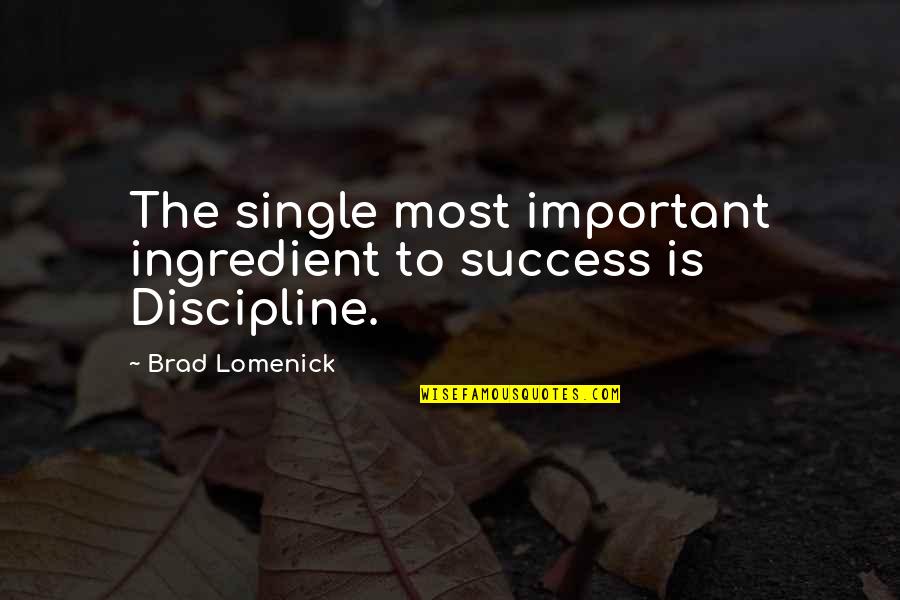 Horvaths Fine Quotes By Brad Lomenick: The single most important ingredient to success is Horvaths Fine Quotes By Brad Lomenick: The single most important ingredient to success is