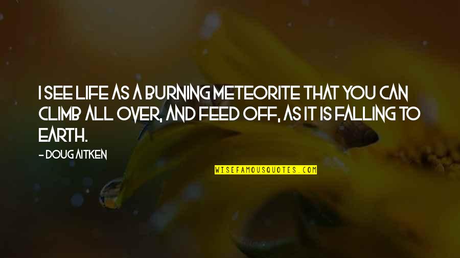 Horvatic Solar Quotes By Doug Aitken: I see life as a burning meteorite that Horvatic Solar Quotes By Doug Aitken: I see life as a burning meteorite that