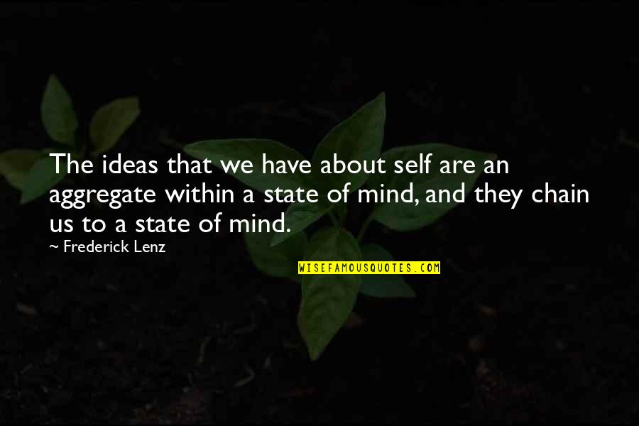 Hosannas Quotes By Frederick Lenz: The ideas that we have about self are