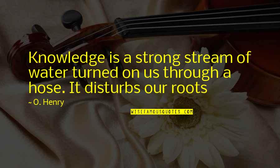 Hose Quotes By O. Henry: Knowledge is a strong stream of water turned