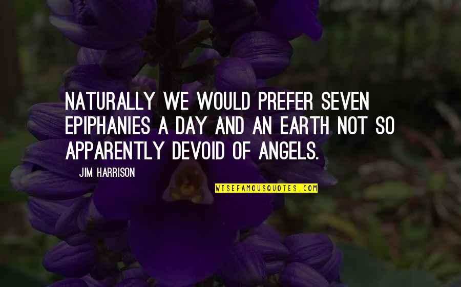 Hosny Sherif Quotes By Jim Harrison: Naturally we would prefer seven epiphanies a day Hosny Sherif Quotes By Jim Harrison: Naturally we would prefer seven epiphanies a day