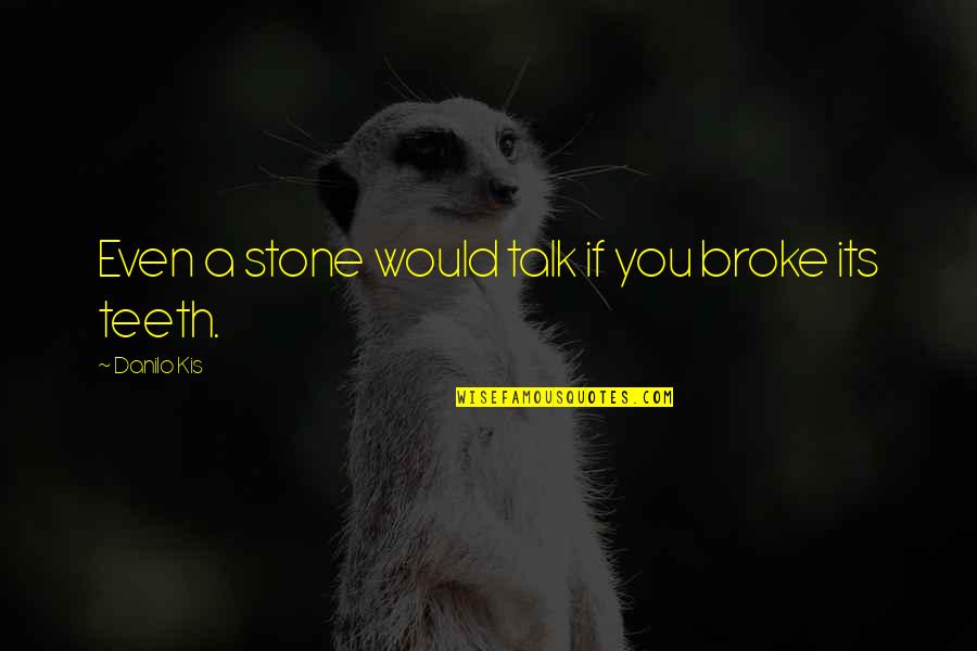 Hosokawa Polymer Quotes By Danilo Kis: Even a stone would talk if you broke Hosokawa Polymer Quotes By Danilo Kis: Even a stone would talk if you broke