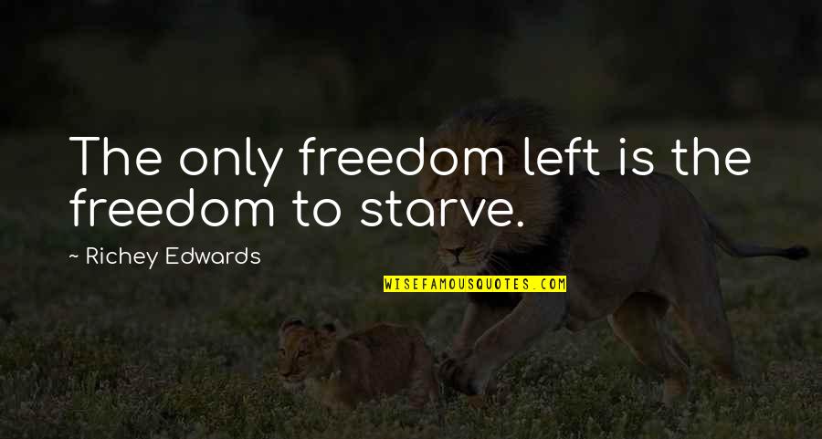 Hospes Quotes By Richey Edwards: The only freedom left is the freedom to