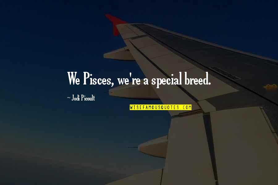 Hospital Discharge Quotes By Jodi Picoult: We Pisces, we're a special breed.