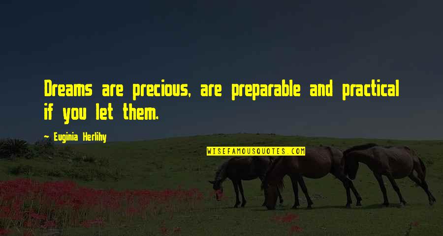 Hospital Operations Quotes By Euginia Herlihy: Dreams are precious, are preparable and practical if