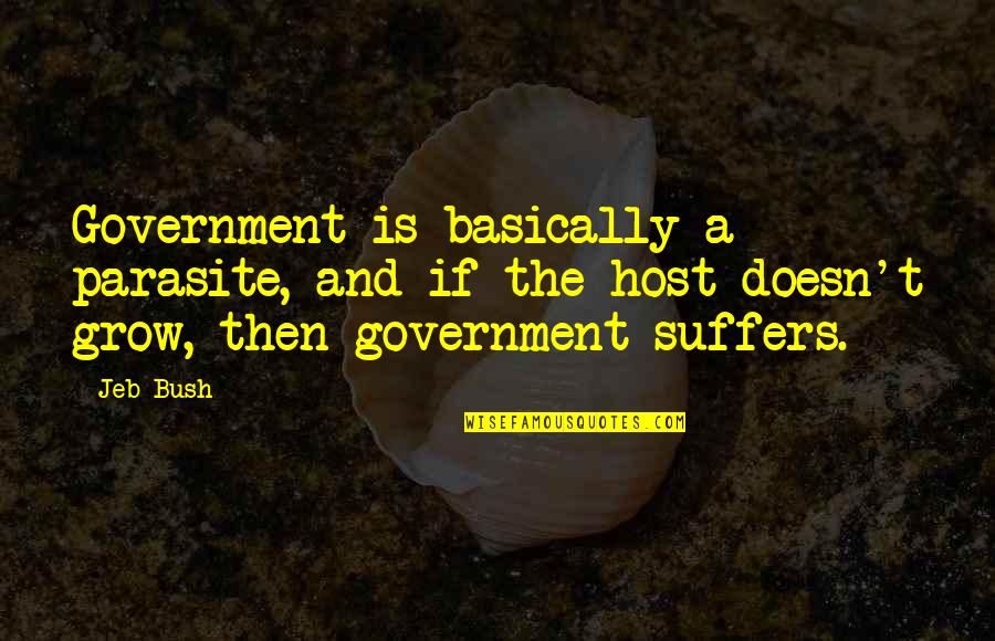 Host Parasite Quotes By Jeb Bush: Government is basically a parasite, and if the