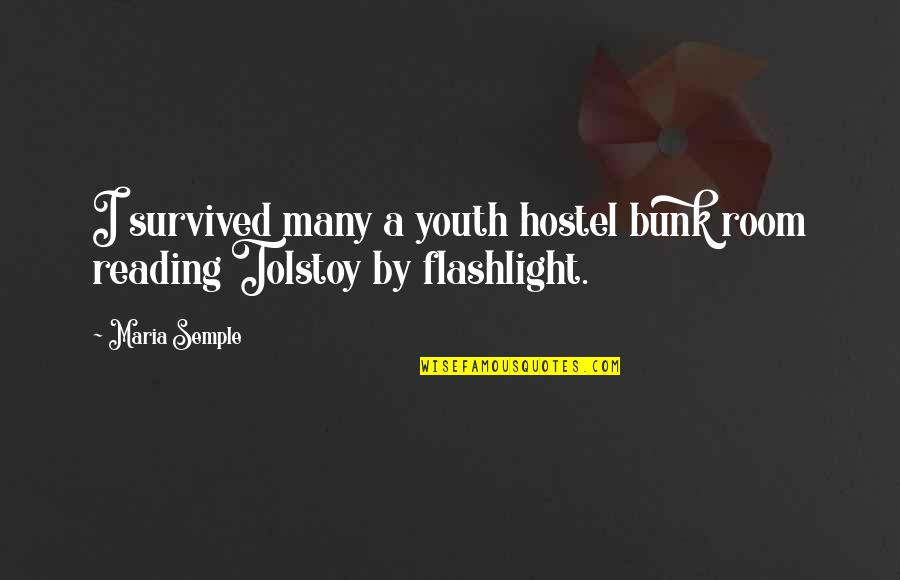 Hostel Quotes By Maria Semple: I survived many a youth hostel bunk room