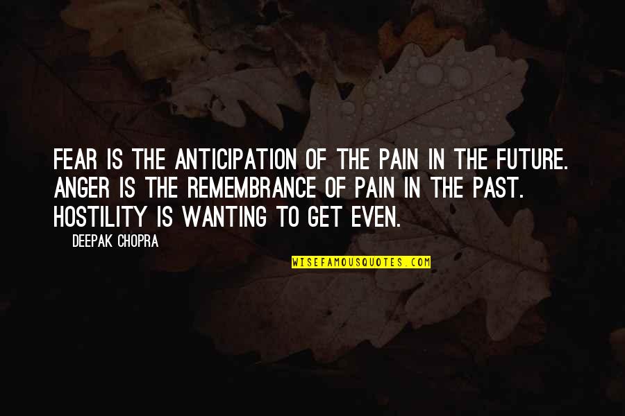 Hostility Pain Quotes By Deepak Chopra: Fear is the anticipation of the pain in