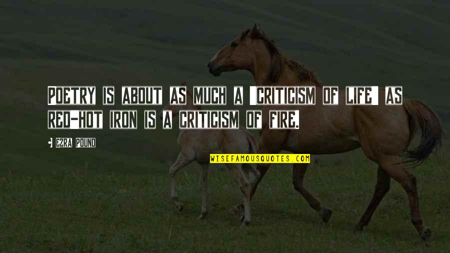 Hot Fire Quotes By Ezra Pound: Poetry is about as much a 'criticism of