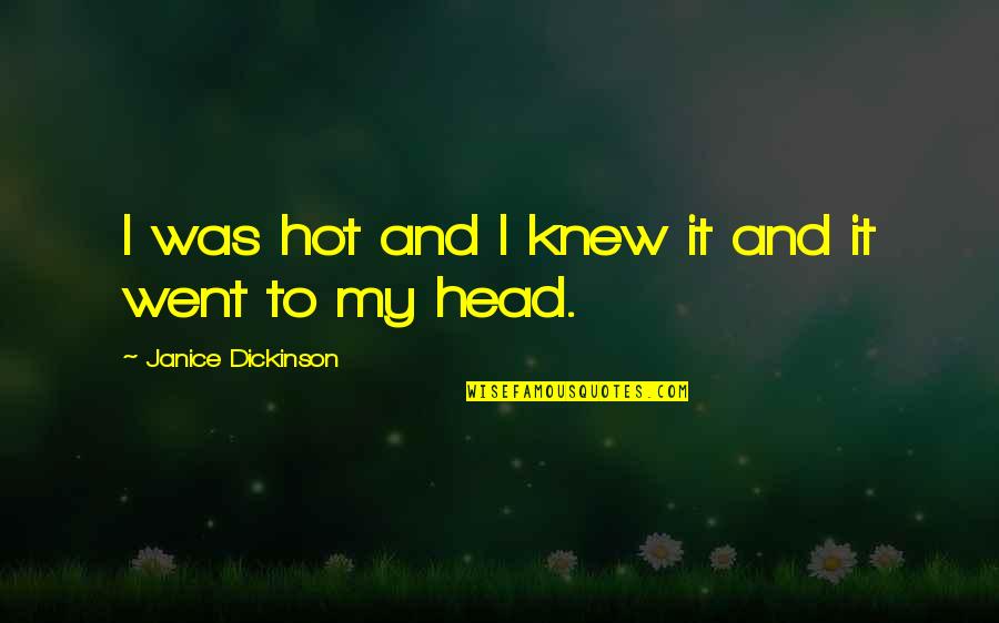 Hot Head Quotes By Janice Dickinson: I was hot and I knew it and