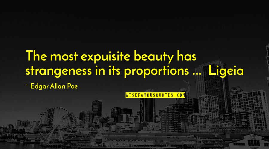 Hot Pant Quotes By Edgar Allan Poe: The most expuisite beauty has strangeness in its