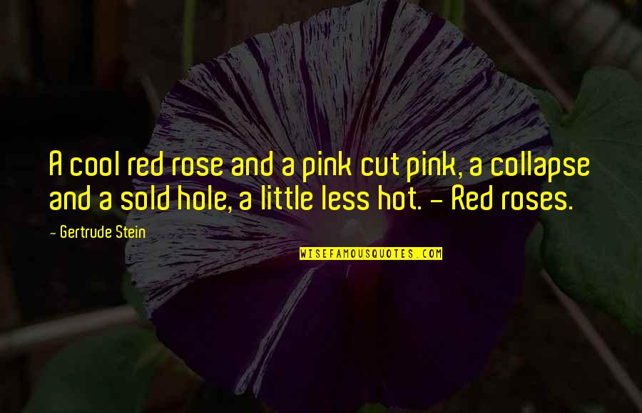 Hot Pink Quotes By Gertrude Stein: A cool red rose and a pink cut