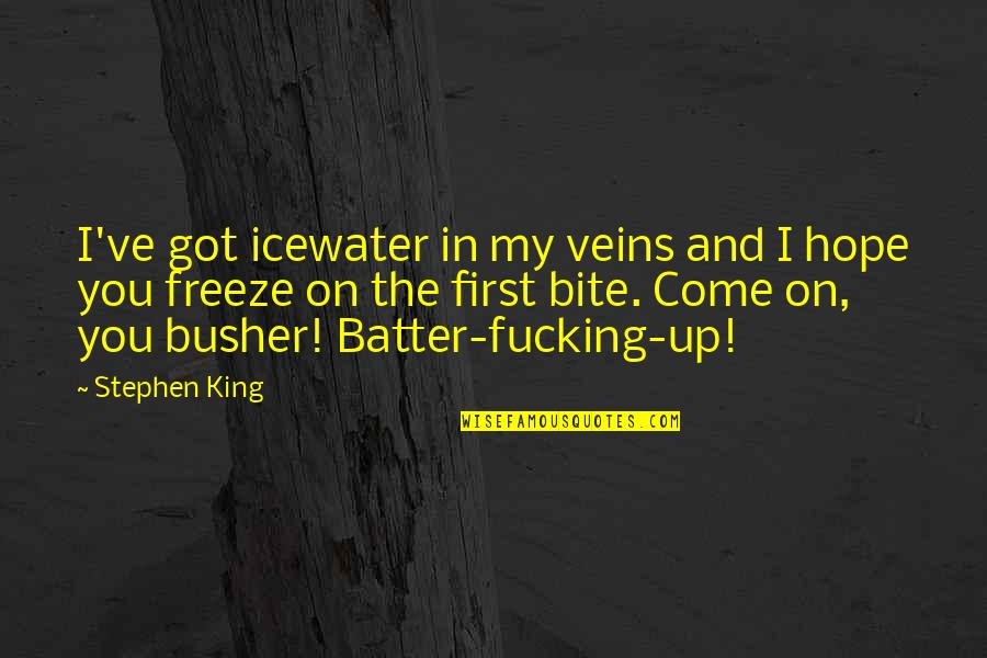 Hot Stove Quotes By Stephen King: I've got icewater in my veins and I