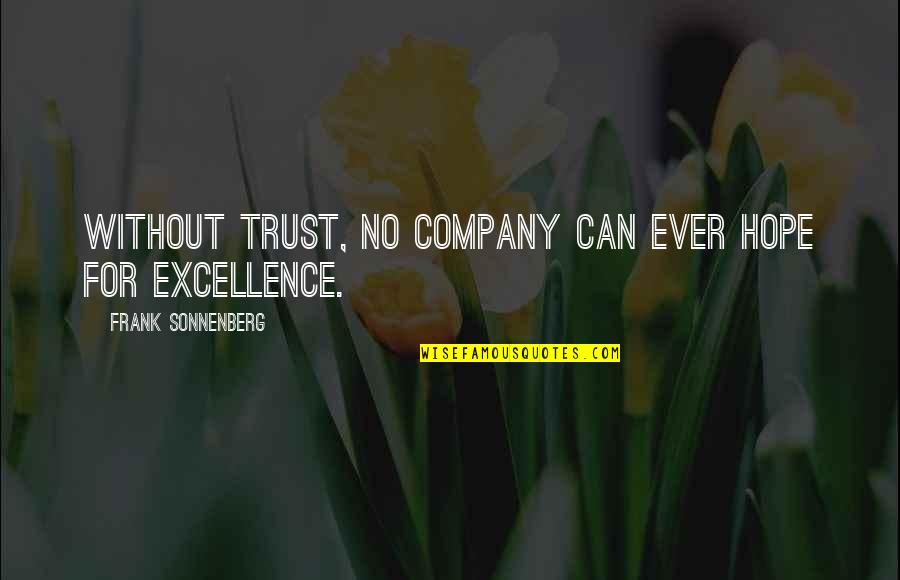 Hotandflashy50 Quotes By Frank Sonnenberg: Without trust, no company can ever hope for