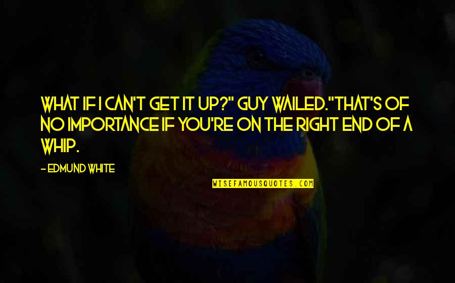 Hotline Quotes By Edmund White: What if I can't get it up?" Guy