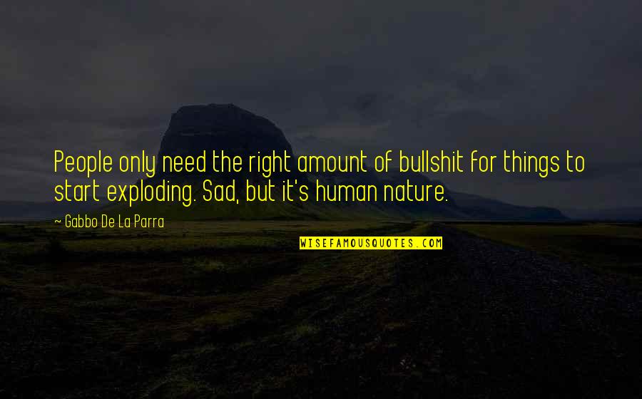 Hotschaft Quotes By Gabbo De La Parra: People only need the right amount of bullshit