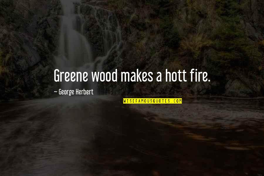 Hott Quotes By George Herbert: Greene wood makes a hott fire.