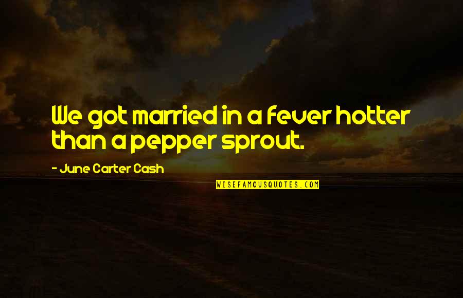 Hotter Than A Quotes By June Carter Cash: We got married in a fever hotter than