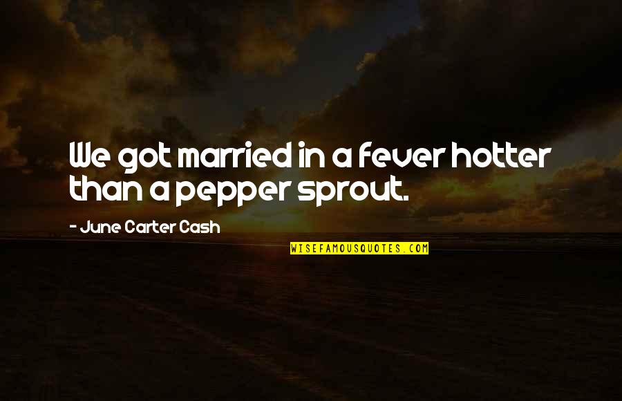 Hotter Than Quotes By June Carter Cash: We got married in a fever hotter than