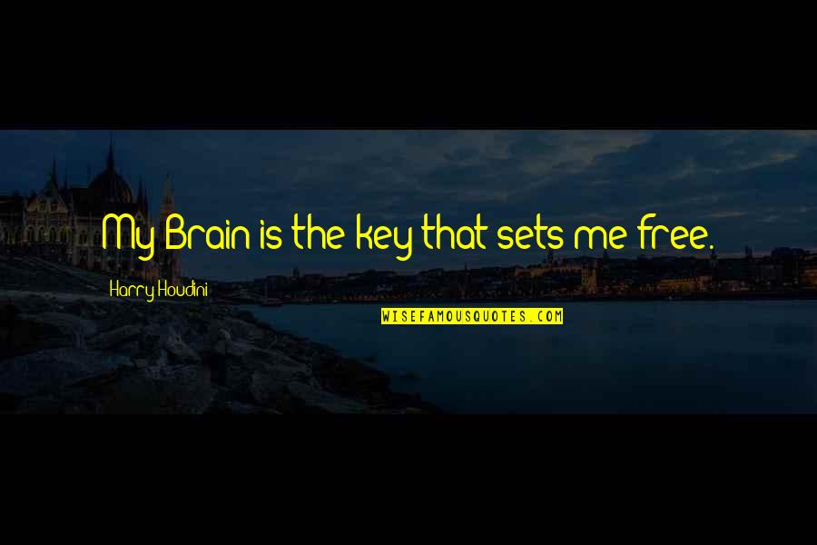 Houdini Magician Quotes By Harry Houdini: My Brain is the key that sets me