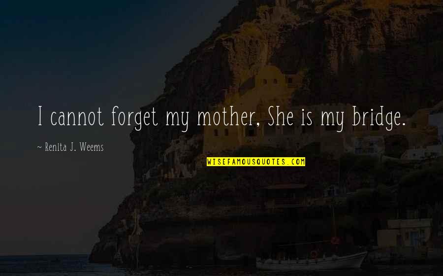 Houldsworth Mill Quotes By Renita J. Weems: I cannot forget my mother, She is my Houldsworth Mill Quotes By Renita J. Weems: I cannot forget my mother, She is my