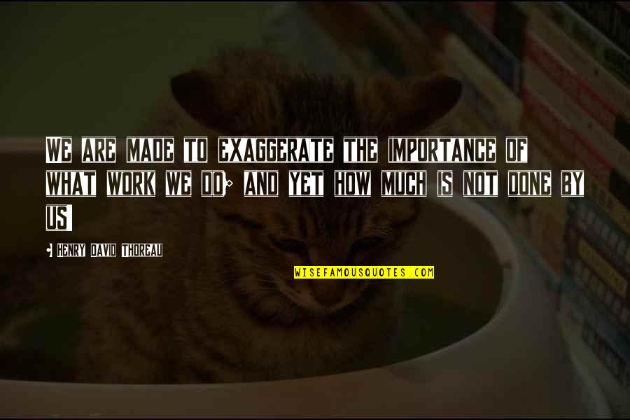 Houppe Ungueale Quotes By Henry David Thoreau: We are made to exaggerate the importance of Houppe Ungueale Quotes By Henry David Thoreau: We are made to exaggerate the importance of