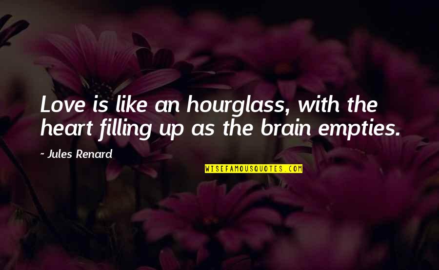 Hourglass Quotes By Jules Renard: Love is like an hourglass, with the heart