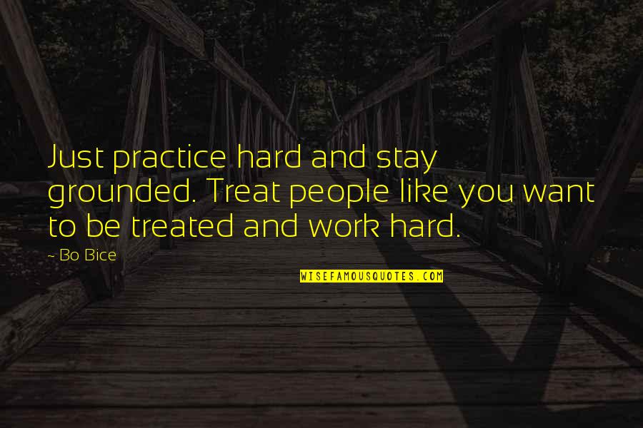 Houris Pearls Quotes By Bo Bice: Just practice hard and stay grounded. Treat people