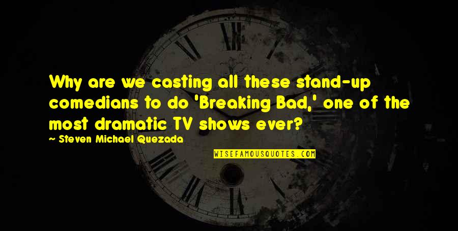 Hourse Quotes By Steven Michael Quezada: Why are we casting all these stand-up comedians