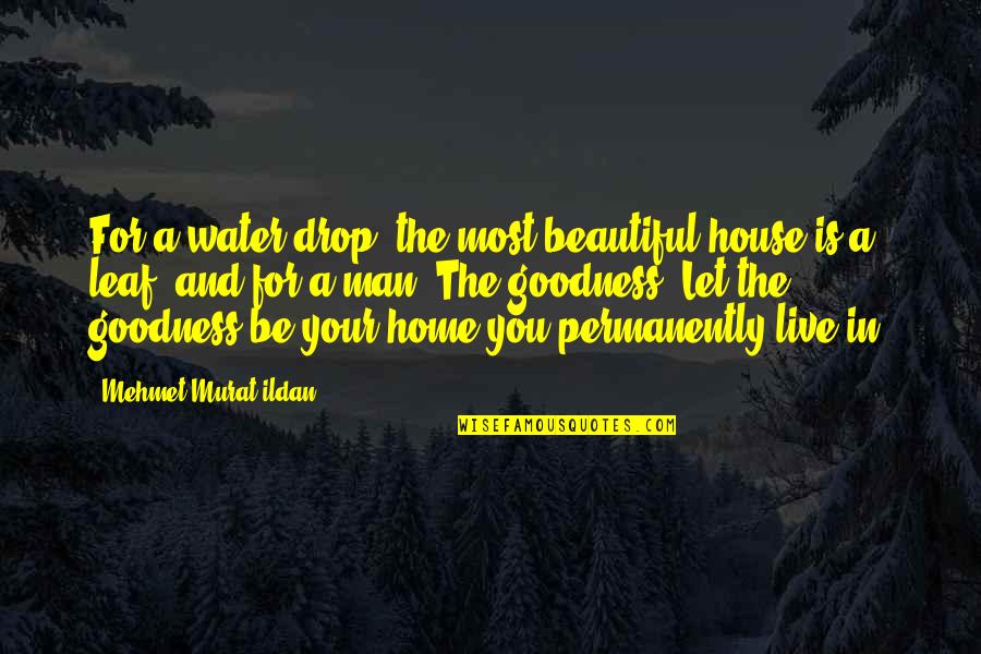 House And Home Quotes By Mehmet Murat Ildan: For a water drop, the most beautiful house