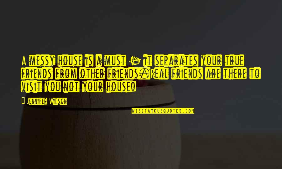 House And Wilson Friendship Quotes By Jennifer Wilson: A messy house is a must - it