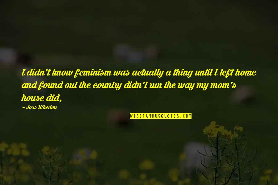 House In The Country Quotes By Joss Whedon: I didn't know feminism was actually a thing