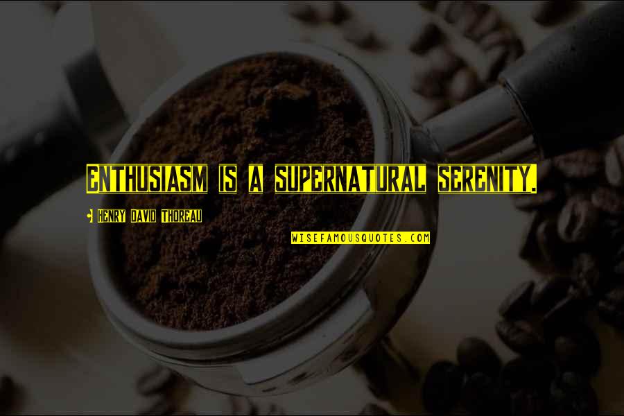 House Of Anubis Quotes By Henry David Thoreau: Enthusiasm is a supernatural serenity.