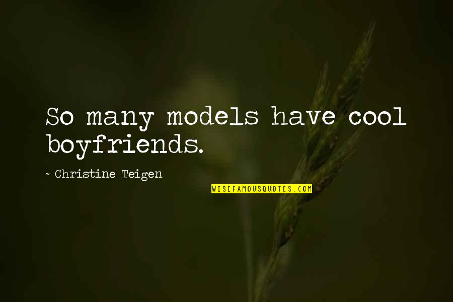 House Of Cards Season 2 Episode 5 Quotes By Christine Teigen: So many models have cool boyfriends.