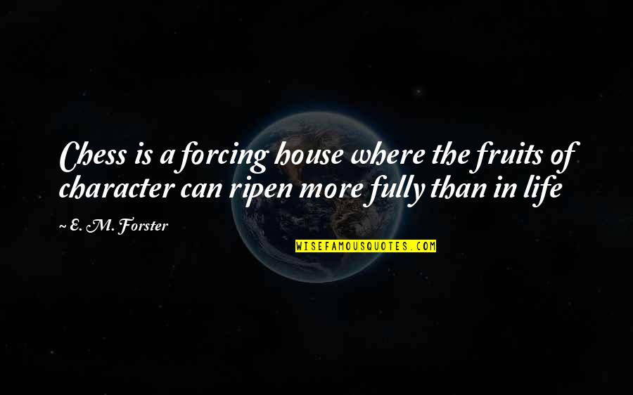 House Of M Quotes By E. M. Forster: Chess is a forcing house where the fruits House Of M Quotes By E. M. Forster: Chess is a forcing house where the fruits