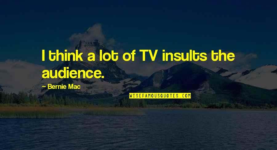 Housebreak A Dog Quotes By Bernie Mac: I think a lot of TV insults the Housebreak A Dog Quotes By Bernie Mac: I think a lot of TV insults the