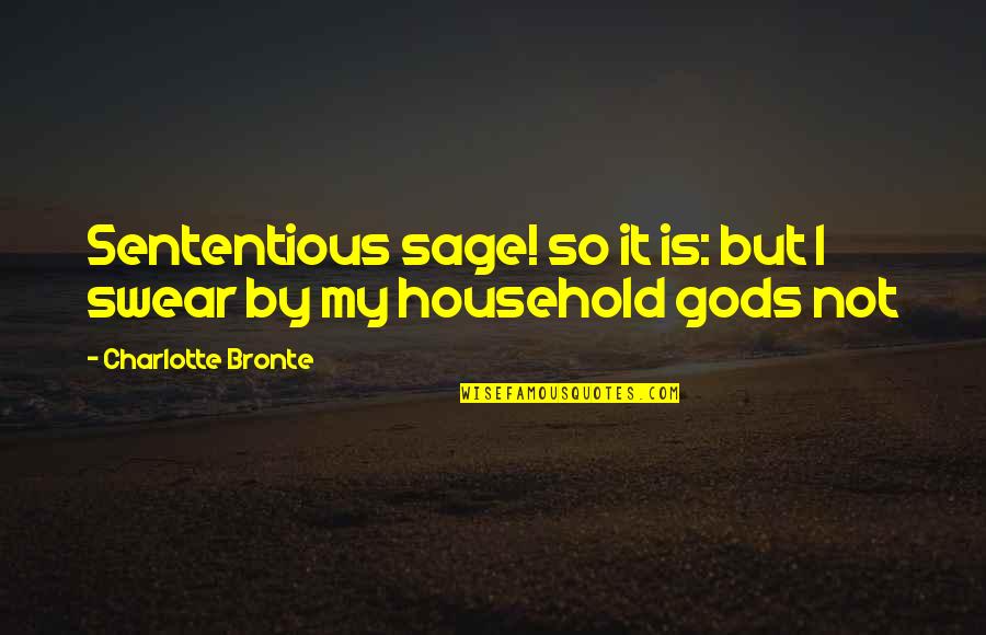 Household Quotes By Charlotte Bronte: Sententious sage! so it is: but I swear