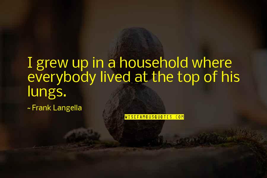 Household Quotes By Frank Langella: I grew up in a household where everybody