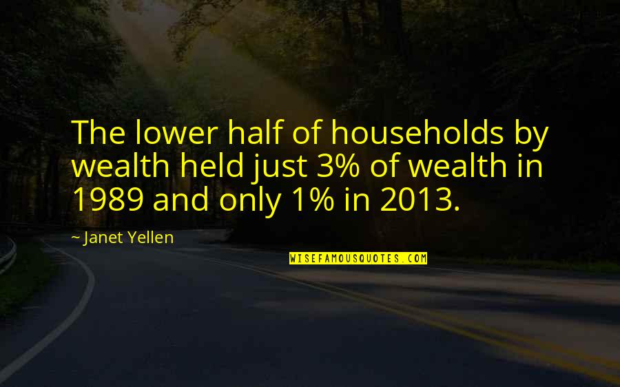 Households In Us Quotes By Janet Yellen: The lower half of households by wealth held Households In Us Quotes By Janet Yellen: The lower half of households by wealth held