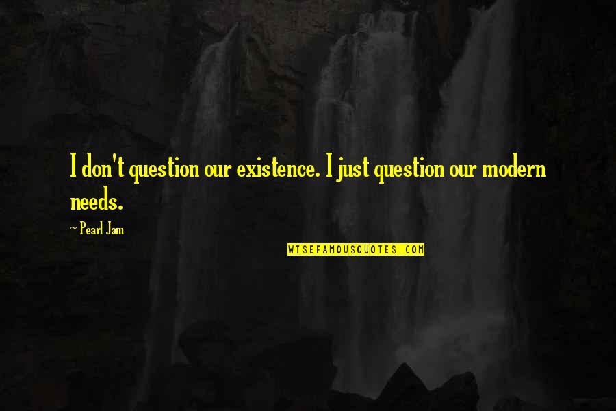 Housekeeping Motivational Quotes By Pearl Jam: I don't question our existence. I just question