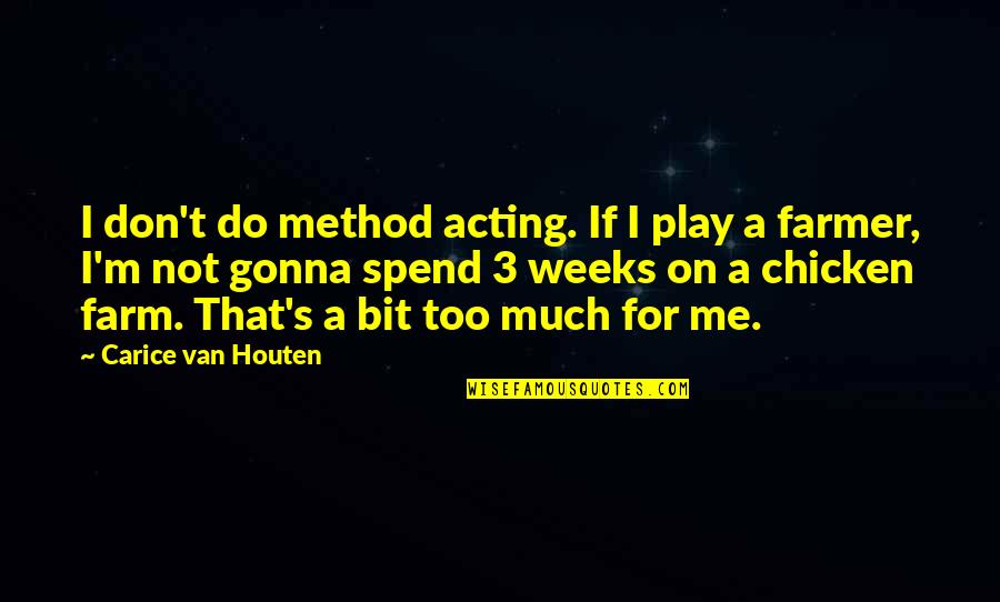 Houten Quotes By Carice Van Houten: I don't do method acting. If I play