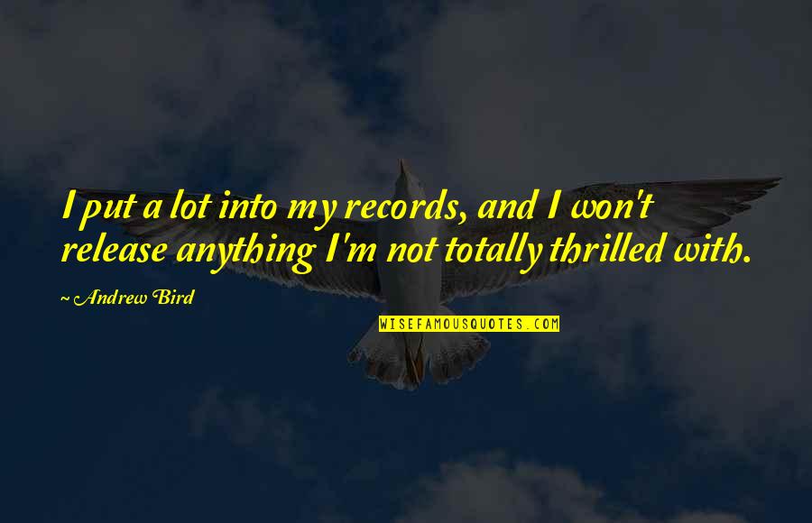Hovedpine Ene Quotes By Andrew Bird: I put a lot into my records, and Hovedpine Ene Quotes By Andrew Bird: I put a lot into my records, and
