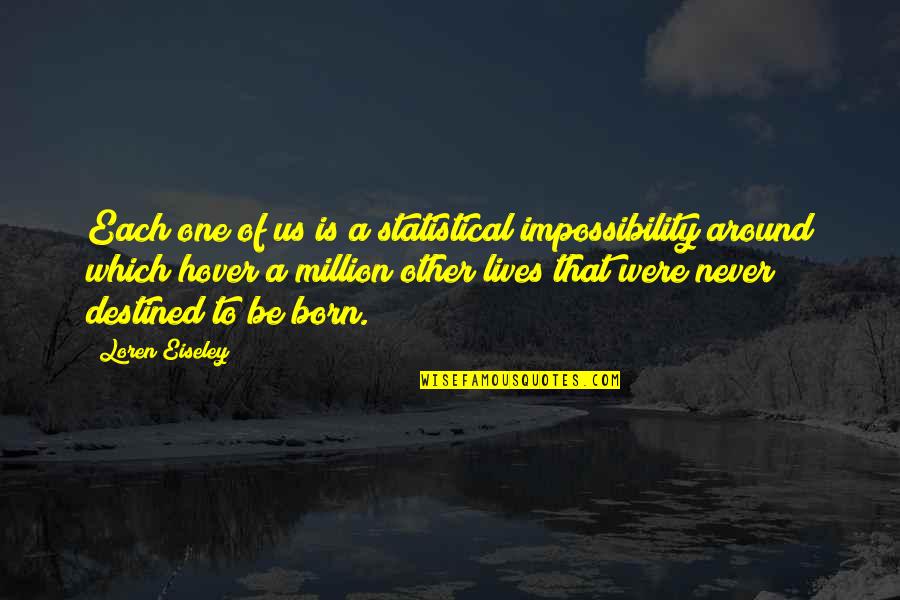 Hover Quotes By Loren Eiseley: Each one of us is a statistical impossibility