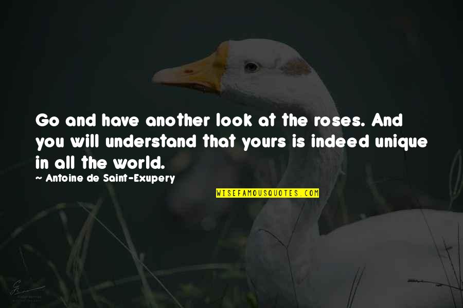 Hovind Hugh Quotes By Antoine De Saint-Exupery: Go and have another look at the roses. Hovind Hugh Quotes By Antoine De Saint-Exupery: Go and have another look at the roses.