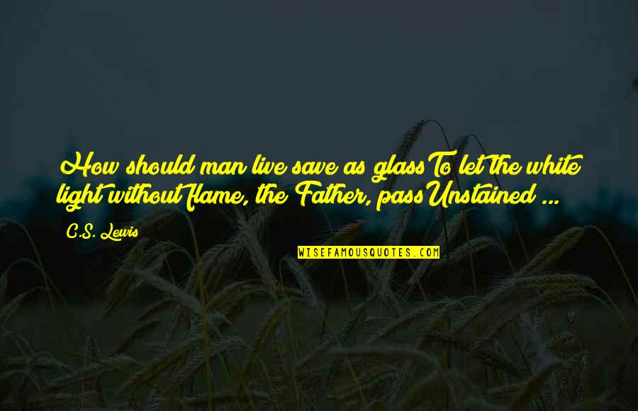 How A Man Should Be Quotes By C.S. Lewis: How should man live save as glassTo let