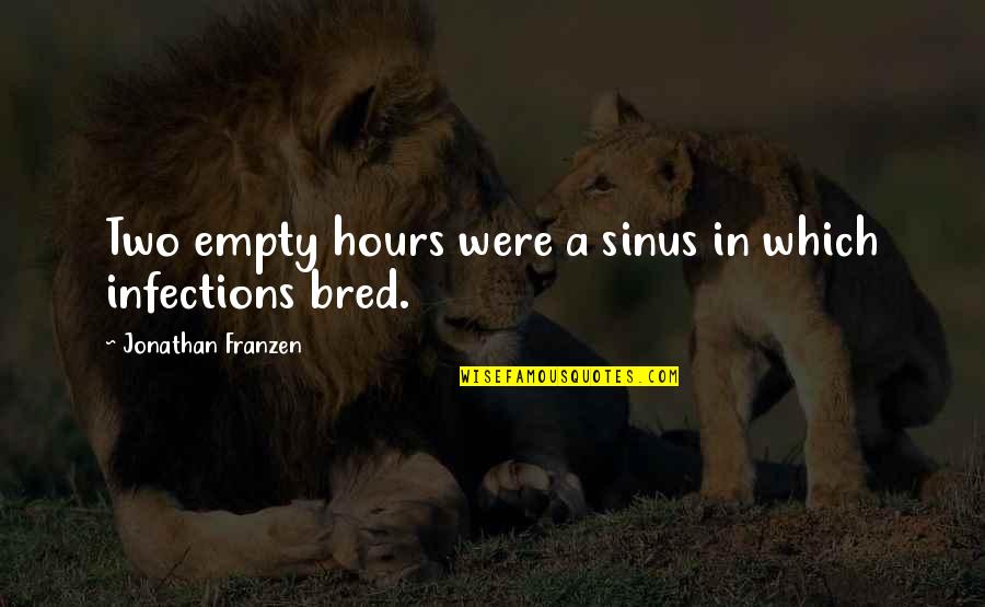 How Anxiety Effects The Body Quotes By Jonathan Franzen: Two empty hours were a sinus in which