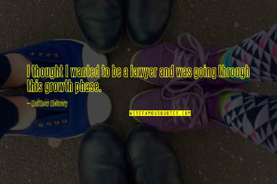 How Are You Feeling Today Quotes By Matthew McGrory: I thought I wanted to be a lawyer