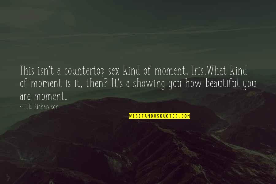 How Beautiful Are You Quotes By J.R. Richardson: This isn't a countertop sex kind of moment,